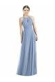Affordable Keyhole Halter Chiffon Maxi Bridesmaid Dress UK