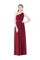 Affordable One Shoulder Full Length Long Chiffon Bridesmaid Dress. UK