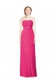 Affordable Full Length Strapless Long Chiffon Dress with Waistband UK