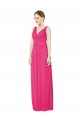 Affordable Sleeveless V-Neck Long Chiffon Bridesmaid Dress with V-Back UK