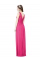 Affordable Sleeveless V-Neck Long Chiffon Bridesmaid Dress with V-Back UK