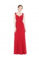 Affordable Full-Length Long Chiffon Bridesmaid Dress with Side Front Slit UK