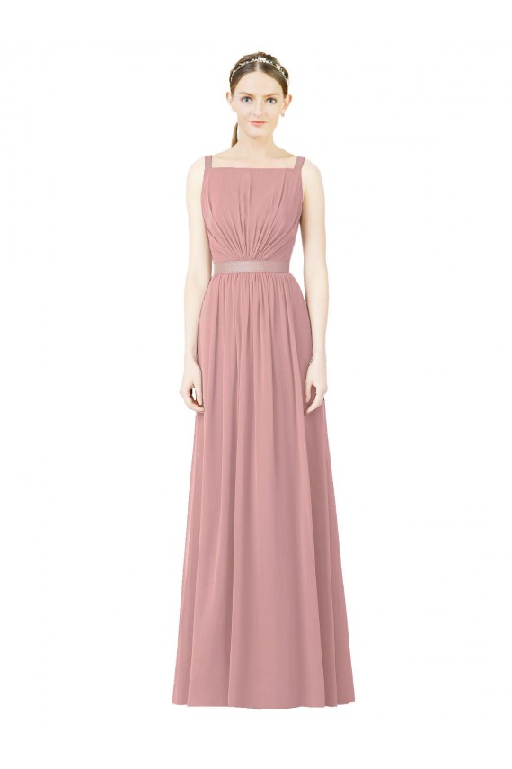 Affordable High Neck Chiffon Bridesmaid Dress with Low Back UK
