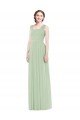 Affordable Sleeveless Chiffon Long Bridesmaid Dress with Shoulder Straps UK