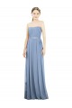 Affordable V-Pleat Chiffon Full-Length Strapless Bridesmaid Dress UK