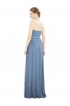 Affordable V-Pleat Chiffon Full-Length Strapless Bridesmaid Dress UK