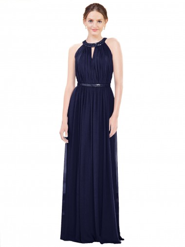 Affordable Vintage Full-Length Sleeveless Chiffon Bridesmaid Dress  UK