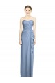 Affordable Strapless Full-Length Chiffon Bridesmaid Dress with Front Slit UK