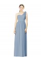 Affordable Flower Shoulder Draped One Shoulder Chiffon Bridesmaid Dress UK