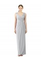 Affordable Draped Sleeveless Long Chiffon V-Neck Bridesmaid Dress UK