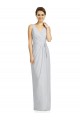 Affordable Draped V-Neck Cocktail Length Chiffon Bridesmaid Dress UK