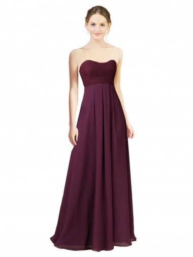 Affordable Dreamy Lace Over Chiffon Bridesmaid Dress UK