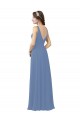 Affordable Draped V-Neck Luxe Chiffon Bridesmaid Dress UK