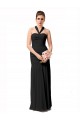 Affordable Long Halter Chiffon Bridesmaid Dress with Dropped Waist UK