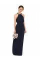 Affordable High Halter Neckline Chiffon Bridesmaid Dress with Slim Keyhole Back UK