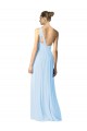 Affordable One Shoulder Long Chiffon Bridesmaid Dress with Shirred Bodice and Front Keyhole UK