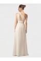 Affordable One Shoulder Full Length Chiffon Bridesmaid Dress with Shirred Bodice UK