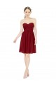 Affordable Short Sweetheart Knee Length Chiffon Bridesmaid Dress with Open Back UK