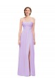 Affordable Strapless Mermaid Chiffon Bridesmaid Dress WITH High Side Slit and Ruffles UK