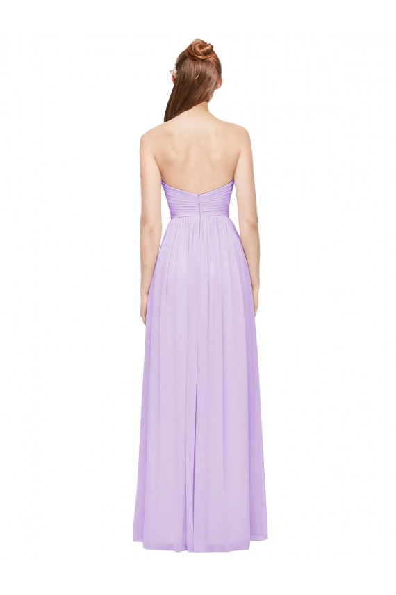 Affordable Strapless Mermaid Chiffon Bridesmaid Dress WITH High Side Slit and Ruffles UK