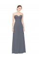 Affordable Twisted Waist Pleats Sweetheart Long Chiffon Bridesmaid Dress UK