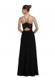 Affordable Lace Halter Neckline Chiffon A-Line Bridesmaid Dress with Sheer Back UK