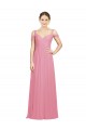 Affordable Sweetheart Long Chiffon Bridesmaid Dress with Off the Shoulder Straps UK