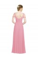 Affordable Sweetheart Long Chiffon Bridesmaid Dress with Off the Shoulder Straps UK