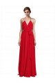 Affordable V-Neck Spaghetti Halter Strap Chiffon Bridesmaid Dress UK