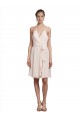 Affordable Short Knee Length Wrap Chiffon Halter Bridesmaids Dress UK