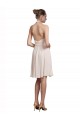Affordable Short Knee Length Wrap Chiffon Halter Bridesmaids Dress UK