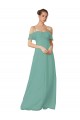 Affordable Hand-Ruched Chiffon Bridesmaid Dress with Flutter Sleeves UK