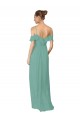 Affordable Hand-Ruched Chiffon Bridesmaid Dress with Flutter Sleeves UK