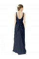 Affordable Scoop Neckline Fitted Long Chiffon Bridesmaid Dress Open Back UK