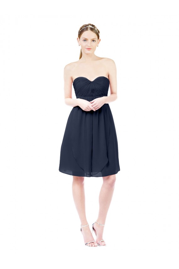 Affordable Sweetheart Cocktail Knee Length Chiffon Bridesmaid Dress Open Back UK