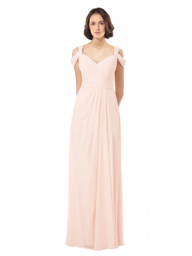 Affordable Chiffon Sweetheart Bridesmaid Dress with An Illusion Overlay UK