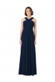 Affordable Long Chiffon Bridesmaid Dress V-Neck Top UK