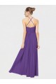 Affordable Long Chiffon Spaghetti Strap Halter Bridesmaid Dress UK