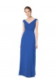 Affordable Long Chiffon Strapless Bridesmaid Dress with Wide Front and Back V-Neckline UK