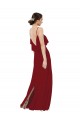 Affordable Scoop Neck Chiffon Bridesmaid Dress with Spaghetti Straps and Low Back UK