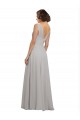 Affordable Twist Shouder Full Chiffon Bridesmaids Dress with V-Neckline and V-Back UK