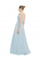 Affordable Chiffon Bridesmaids Dress with Off the Shoulder Draped Neckline UK