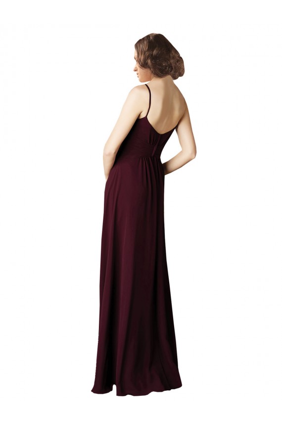 Affordable V-Neck Chiffon Bridesmaid Dress with Twist Front Bodice UK