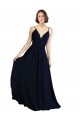 Affordable Simple Chiffon Bridesmaid Dress with Deep V-Neckline UK