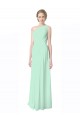 Affordable One Shoulder Chiffon Bridesmaid Dress with Asymmetrical Ruched Bodice UK