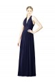 Affordable V-Neck Halter Long Open Back Chiffon Bridesmaid Dress UK
