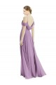 Affordable Off the Shoulder Open Cowl-Back Maxi Bridesmaid Dress UK