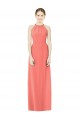Affordable Open Back Shirred Halter Chiffon Bridesmaid Dress UK