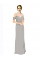 Affordable Draped Cold Shoulder Chiffon Bridesmaid Dress with Pleated Wrap Bodice UK