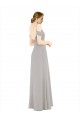 Affordable Draped Cold Shoulder Chiffon Bridesmaid Dress with Pleated Wrap Bodice UK